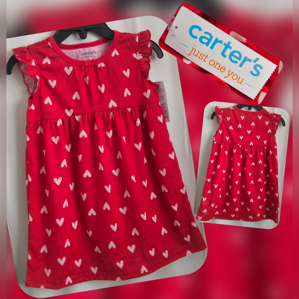 Carter's Red Nightgown with White Hearts Size 18m (Nwts)